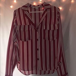 Red/White Striped Button Down